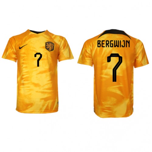 Nederländerna Steven Bergwijn #7 Hemmatröja VM 2022 Kortärmad